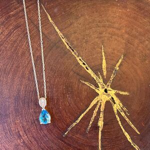Blue Gemstone Pendant Necklace in Sterling Silver